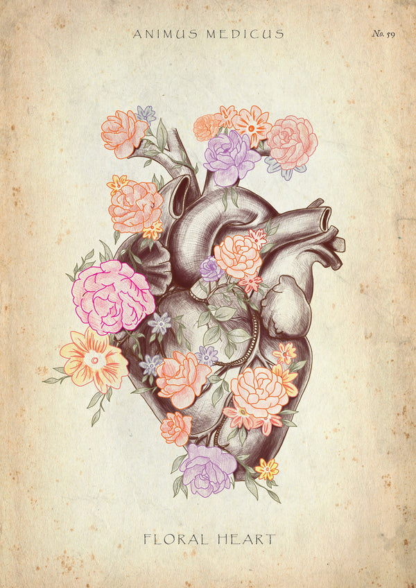 Heart with flowers