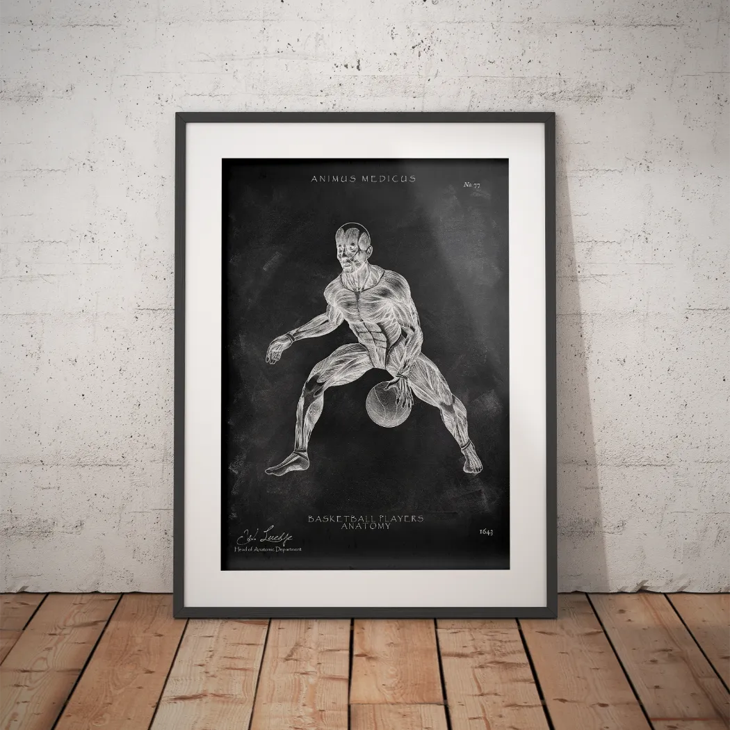 Basketball Anatomy Poster - Chalkboard