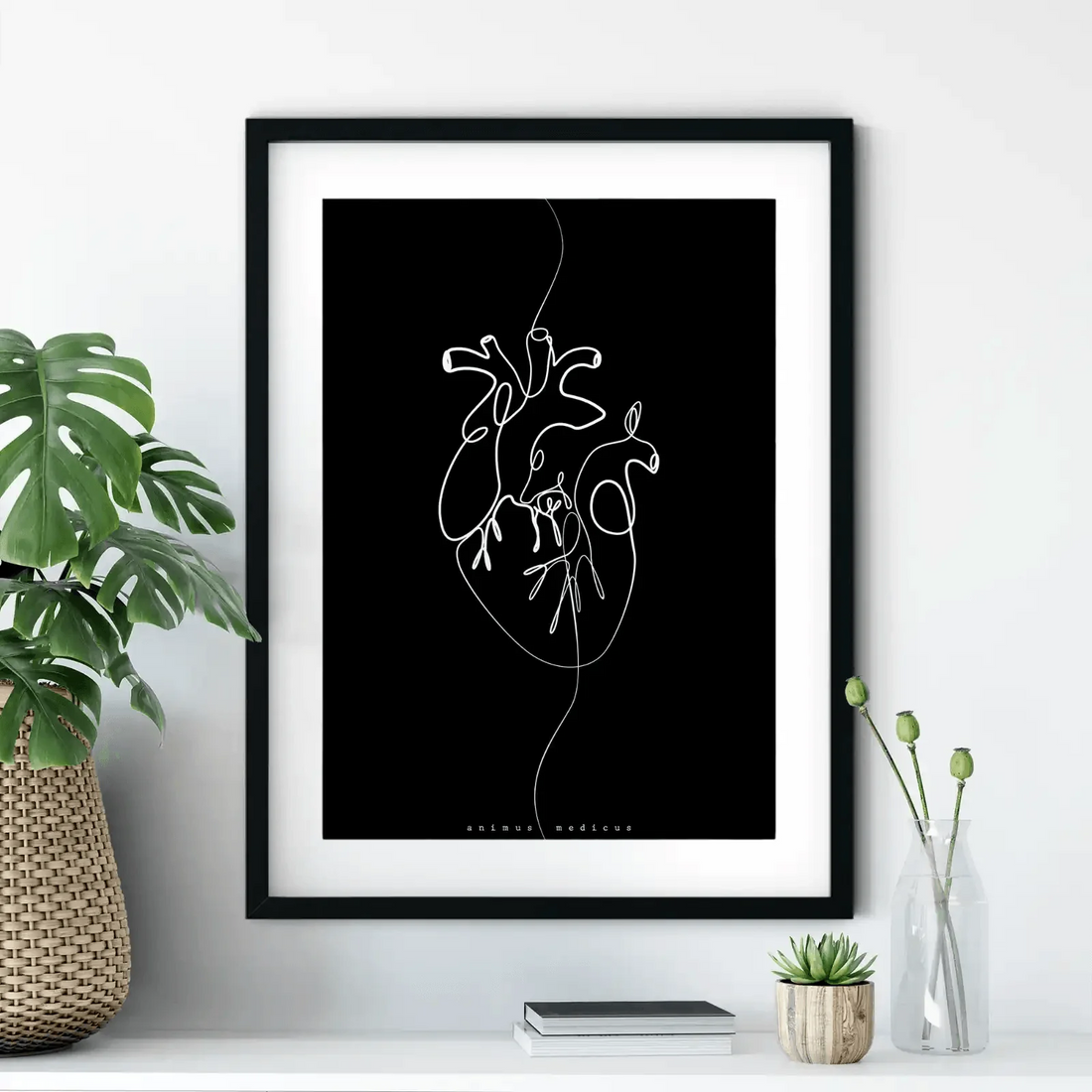 Herz Anatomie Minimalist Dark - Animus Medicus GmbH