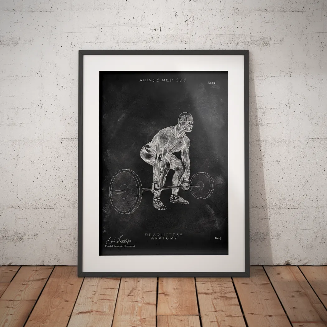 Deadlift Anatomy Poster – Chalkboard