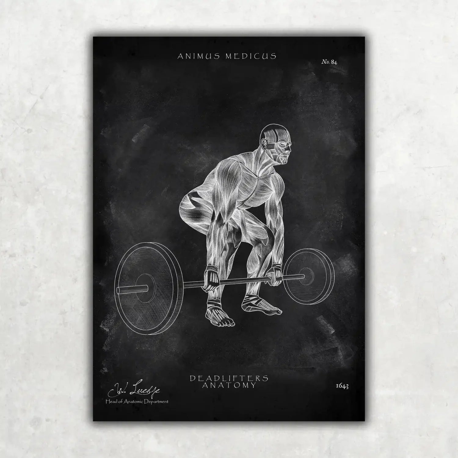 Deadlift Anatomy Poster - Chalkboard